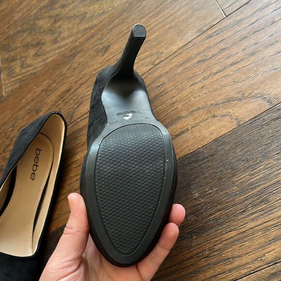 BEBE like new Black faux suede black heels - Picture 7 of 12
